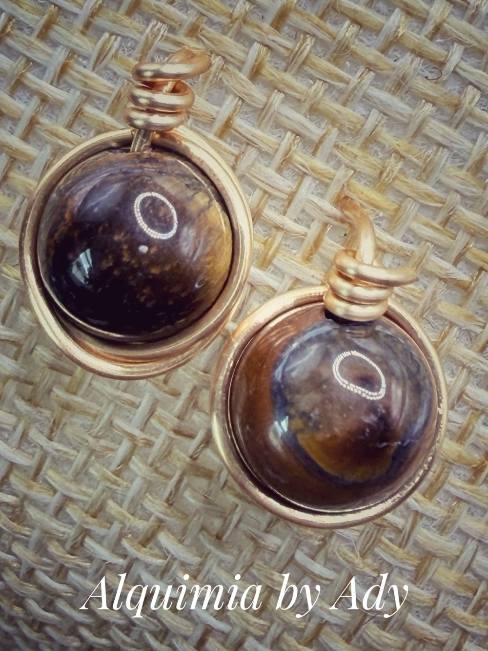 Alquimia Brown Tiger's Eye Drop Earrings
